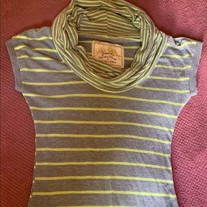Poof tunic cowl neck striped shirt size Medium
